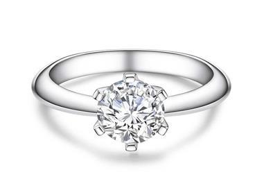 Sterling Silver 1.0ct Round Cut Mosanite Solitaire Ring D color vVS1 US3.5-US12.5 product
