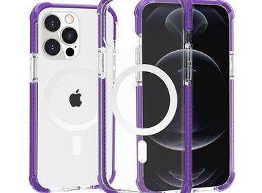 iPhone 15 Acrylic [Magnetic Circle] Tough 2.5mm Transparent ShockProof Hybrid - Purple product