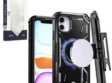 iPhone 15 METKASE Premium Holster with Magnetic Ring Stand in Slide-Out Package - Black product
