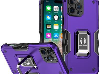 iPhone 16 Pro Max 6.9-Inch OPTIMUM Magnetic Ring Stand Hybrid Case – Shockproof Dual-Layer Cover with 360° Rotating Kickstand & Magnetic Mount Support product