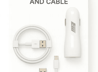 Generic White Car Charger & USB Cable Set product