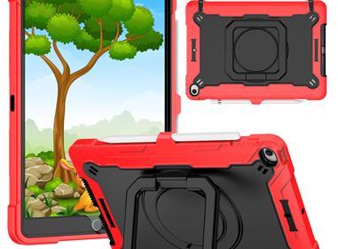  Apple iPad 10th Gen 2022 Tablet Tough Hybrid Rotating 360 Degree Kickstand - Red+Black product