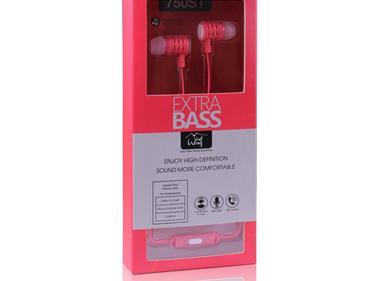 Universal 3.5mm Stereo Hands Free w/Extra Bass 750ST - Red product