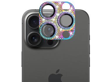 iPhone 16 Pro 6.3 inch Diamond Bling Camera Lens Full Tempered Glass - Mixed Color product