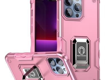  iPhone 15 OPTIMUM Magnetic Ring Stand Hybrid Case Cover - Pink product