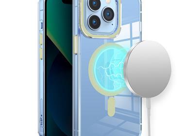 iPhone 15 Matching Clear Transparent Circle Design Case Cover - Light Green product