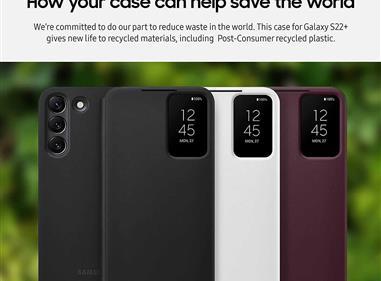SAMSUNG Galaxy S22+ Plus Case S-View Flip Cover - Protective Phone Case, Tap Control, Cutting Edge Design - includes Microfiber Cleaning Cloth - Black product