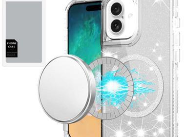 iPhone 16 Plus 6.7" Glitter 3-in-1 Hybrid Case – Magnetic Ring Stand product