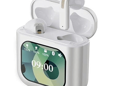  Smart Touch Earbuds, Customizable Screen Saver, MP3 Player, Control Social Media, Calls, messeging, ENC Noise Reduction, Built-in mic, Advanced V5.3 Technologies  product