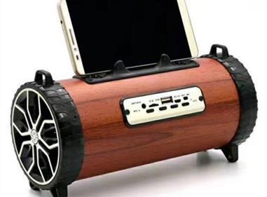 Portable Rechargeable 10W Bluetooth Speaker with FM Radio, TF slot, AUX in, USB, Handsfree, Built-in Boom Woofer in Brown product