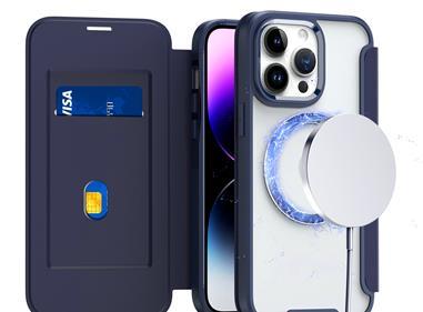 iPhone 15 Flap [Magnetic Circle] Transparent Hybrid - Blue product