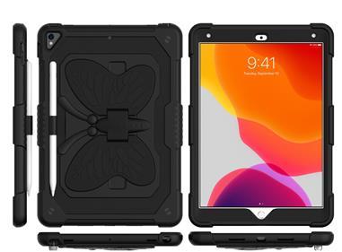 Apple iPad 9th Gen 10.2 inch (2021) Butterfly Kickstand 3in1 Tough Hybrid Case Cover with Shoulder Strap - Black/Black product