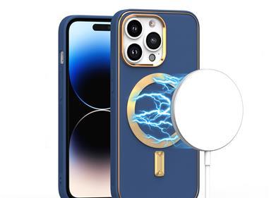 iPhone 15 Ultimate Quality PU Leather Hybrid Case Cover - Blue product