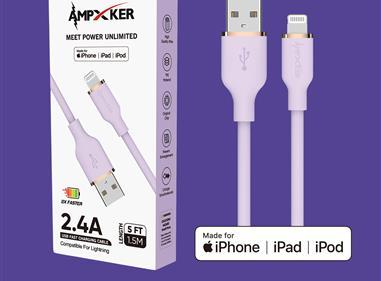 5 FT [USB - LIGHTNING] - MFI Apple Certified - 2.4A Fast Charging Silicone Cable-PINK product