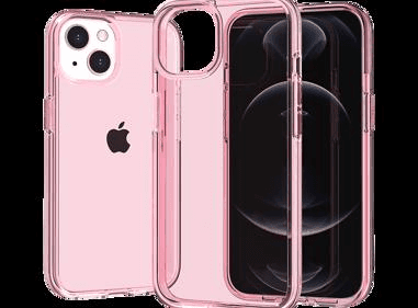 For iPhone 13/14 Sturdy Ultra Thick 3mm Transparent Hybrid Case Cover - Pink product