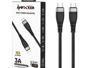 AMP-PD Type C - Cable - 3 AMP - Fast Charging - Nylon Braided Aluminium Alloy - Black product