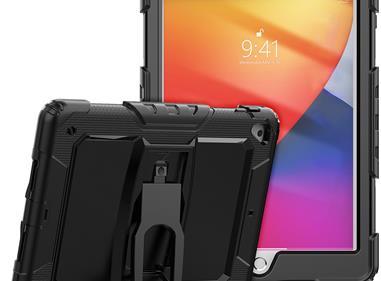  Apple iPad Air 11inch 2024 Heavy Duty Full Body Rugged Tablet Kickstand Case Cover - Black/Black product