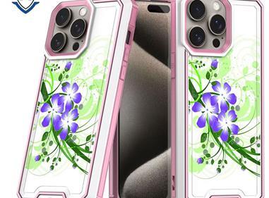  iPhone 15 METKASE Premium RANK Design Fused Hybrid in Slide-Out Package - Green Floral product
