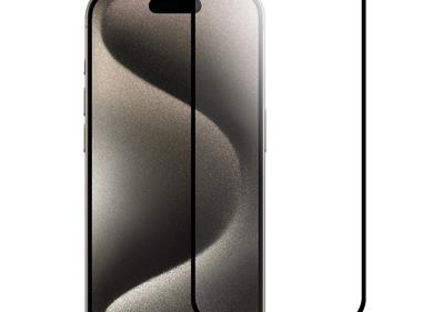 iPhone 16 Plus 6.7 inch Bulk White Paper Card Package Black edged Tempered Glass (Black) product