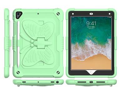 Apple New iPad 9.7 inch Butterfly Kickstand 3in1 Tough Hybrid Case Cover with Shoulder Strap - Light Green product
