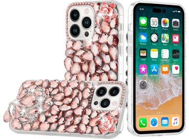 iPhone 15 Jewel Full Diamond Bling Case Cover - Pink product
