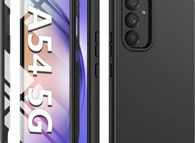 CASE for Samsung Galaxy A54 5g Case: Shockproof Protective Silicone Phone Cases - Slim Full Protection Cell Phones Cover with Screen Protector - Dual Layer Rugged Cell Covers Black product