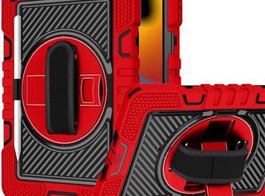 Apple iPad Air 11inch 2024 10.2 inch 3in1 Multi-Functional Tablet Case for Hand, Shoulder, Pencil & Stand - Red product
