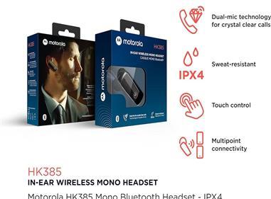 Motorola Bluetooth Earpiece HK385 in-Ear Wireless Mono Headset-black product