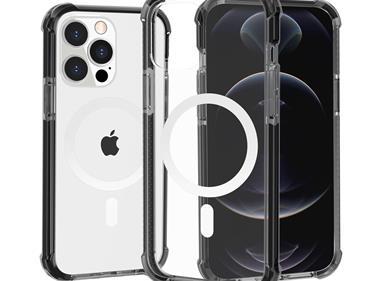 iPhone 15 Acrylic [Magnetic Circle] Tough 2.5mm Transparent ShockProof Hybrid - Black product