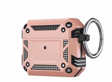 AirPods Pro Machine Hybrid ShockProof With Metal Hook Case Cover - Rose Gold product