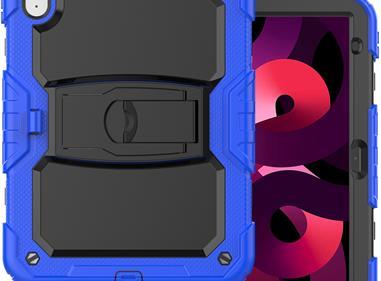 Apple iPad 10th Gen 2022 Heavy Duty Full Body Rugged Tablet Kickstand Case Cover - Black/Blue product