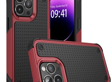 iPhone 15 DOT Thick Beautiful Hybrid Case Cover - Black/Red product