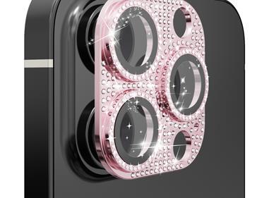 Apple iPhone 11 Pro/11 Pro Max Diamond Bling Camera Lens Full Tempered Glass - Pink product