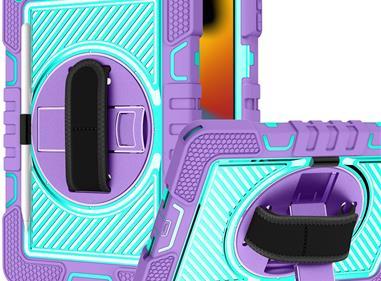  Apple iPad Air 11inch 2024 10.2 inch 3in1 Multi-Functional Tablet Case for Hand, Shoulder, Pencil & Stand - Purple/Teal product