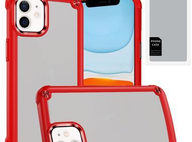 iPhone 11 Ultimate CaseX Transparent Hybrid Case with Metal Buttons & Camera Edge Protection – Red product
