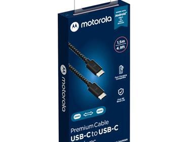MOTOROLA 1.5M PREMIUM BRAIDED USB-C TO USB-C CABLE - BLACK product