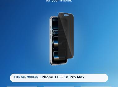 Premium Quality Privacy Tempered Glass Screen Protector for iPhone 11 to 18 Pro Max product