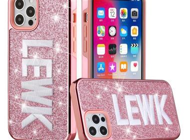 iPhone 12 Pro Max 6.7" Embroidery Bling Glitter Chrome Hybrid Case Cover product