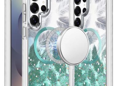 Luxury Glitter Leaf Magnetic Wireless Charging Case for Samsung Galaxy S26 Ultra | Available in Multiple Colors | Free Delivery product
