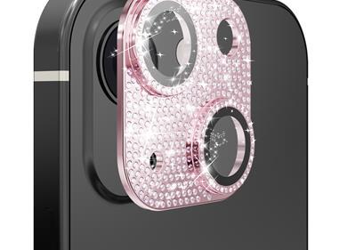 Apple iPhone 13/13 Mini Diamond Bling Camera Lens Full Tempered Glass - Pink product