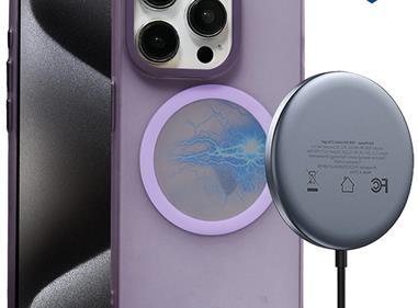 iPhone 15 METKASE Premium Chrome Edged Camera [Magnetic Circle] Shockproof Hybrid - Purple product