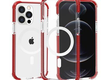  iPhone 15 Acrylic [Magnetic Circle] Tough 2.5mm Transparent ShockProof Hybrid - Red product