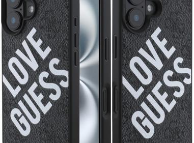 GUESS BIG LOVE 4G MagSafe Case for iPhone 16 – Black Elegance with Iconic Logo product