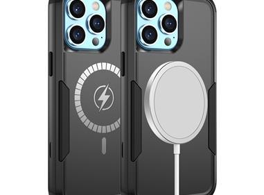 iPhone 14 PRO 6.1" Tough Shockproof [Magnetic Circle] Hybrid Case - Black product