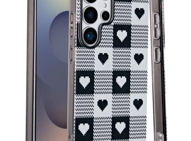 Pixelated Hearts Pattern Protective Phone Case for Samsung Galaxy S25 Ultra product