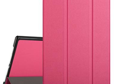 Samsung Galaxy Tab A8 10.5 inch (2022) Trifold Magnetic Closure PU Leather Case Cover - Hot Pink product