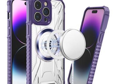 Apple iPhone 11 Magnetic Circle Rugged Hybrid Clear Case - Purple product