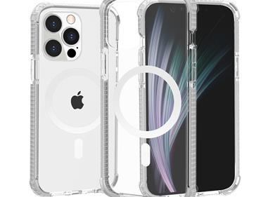 iPhone 15 Acrylic [Magnetic Circle] Tough 2.5mm Transparent ShockProof Hybrid - White product
