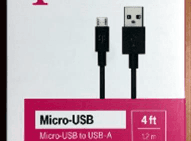Micro USB to USB-A Charge and Sync Cable 4ft /1.2m Tangle Free T-Mobile product