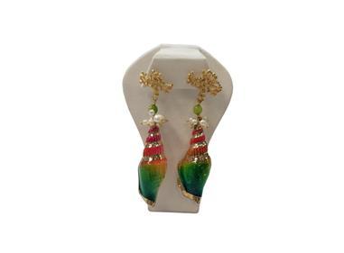 Handmade Shell Conch Gold and tukoiuse Nickel-free drop earings product